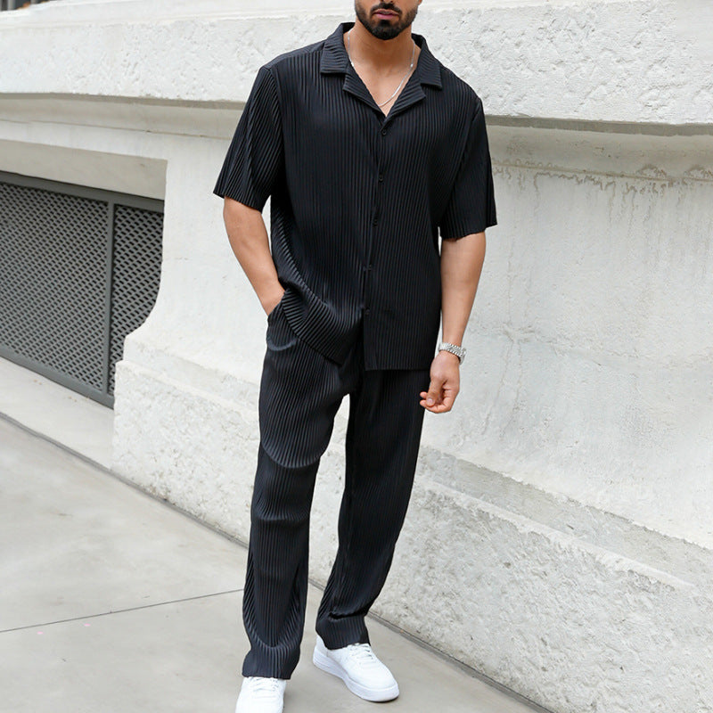 Coastal Linen Two-Piece Set – Short Sleeve Shirt & Relaxed Fit Pants