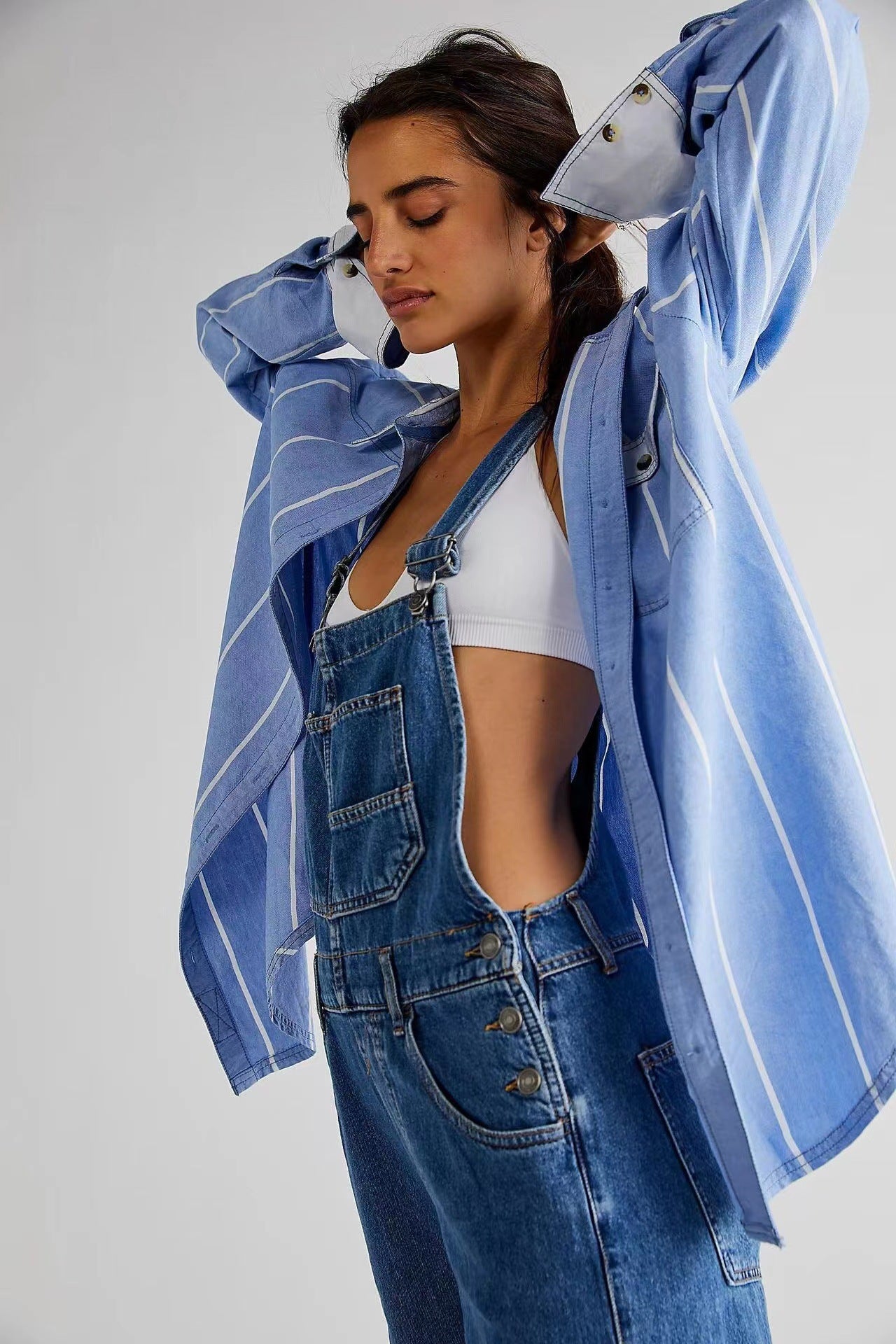 Effortless Chic High-Waisted Denim Jumpsuit