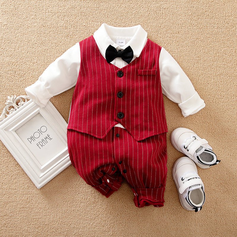 Little Gentleman Baby Romper Set – Formal Outfit for Weddings, Parties & Special Occasions