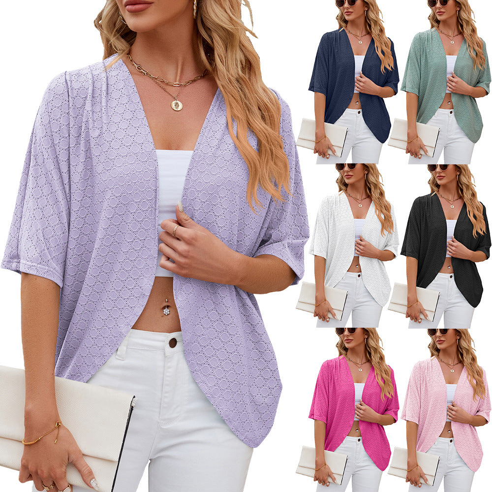 Effortless Everyday Cardigan – Lightweight Open Front Layer/Half Sleeves Cardigan Knitted Cardigan Coat Office Cardigan