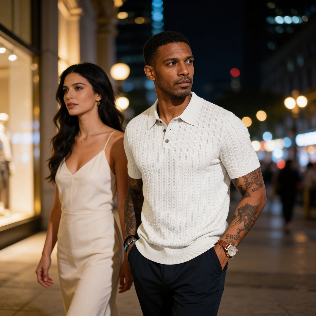 Men's Textured Knit Polo – Clean Fit Everyday Essential