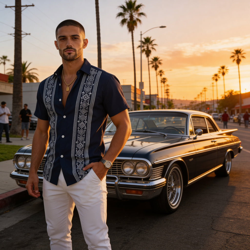 Men’s Tropical Print Hawaiian Shirt – Modern Summer Resort Button-Up
