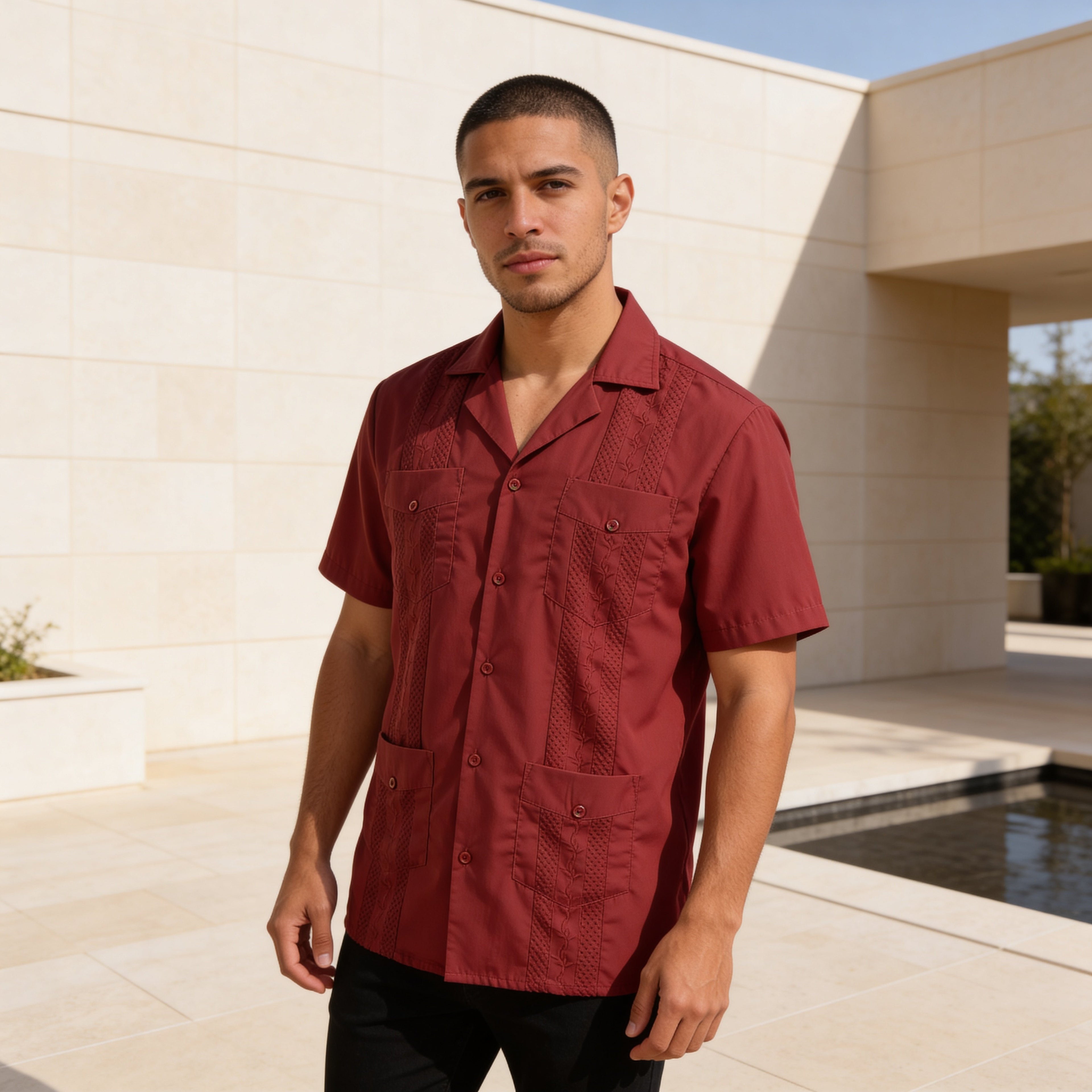 Men’s Classic Guayabera Shirt – Timeless Short Sleeve Button-Up for Summer & Special Occasions