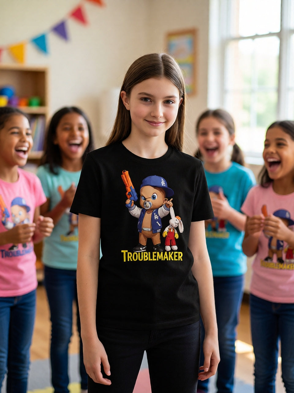 Troublemaker – Streetwear Baby Graphic Tee | Funny Urban Cartoon Shirt Organic cotton kids t-shirt