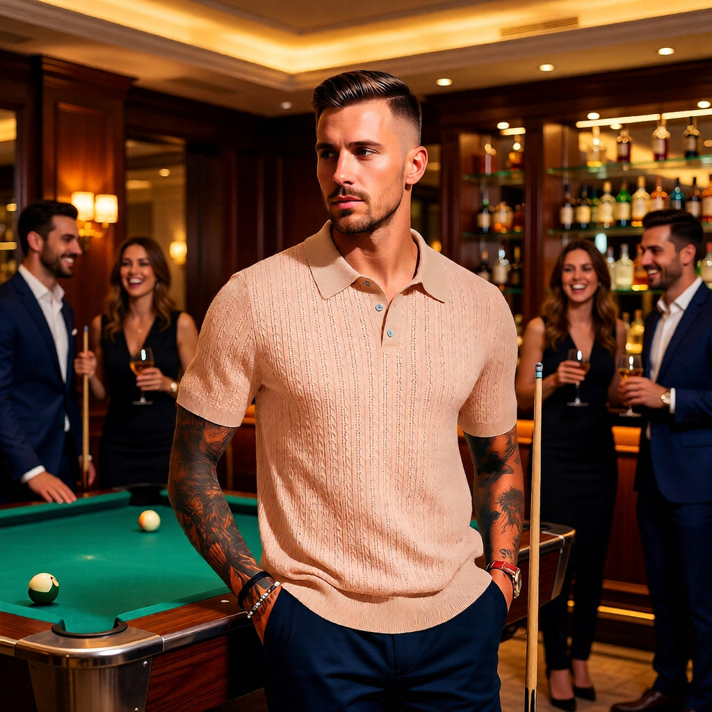 Men's Textured Knit Polo – Clean Fit Everyday Essential