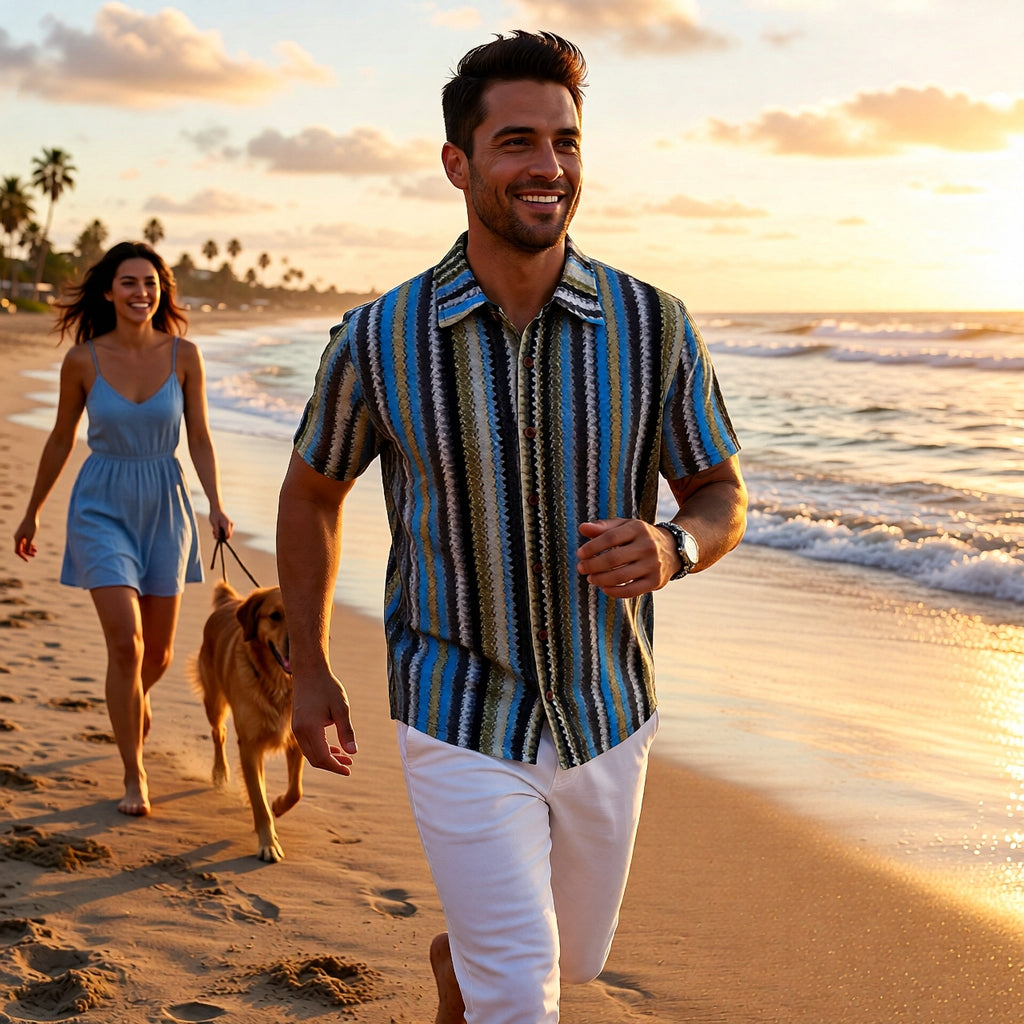Vintage Stripe Button-Up – Relaxed Fit Summer Shirt