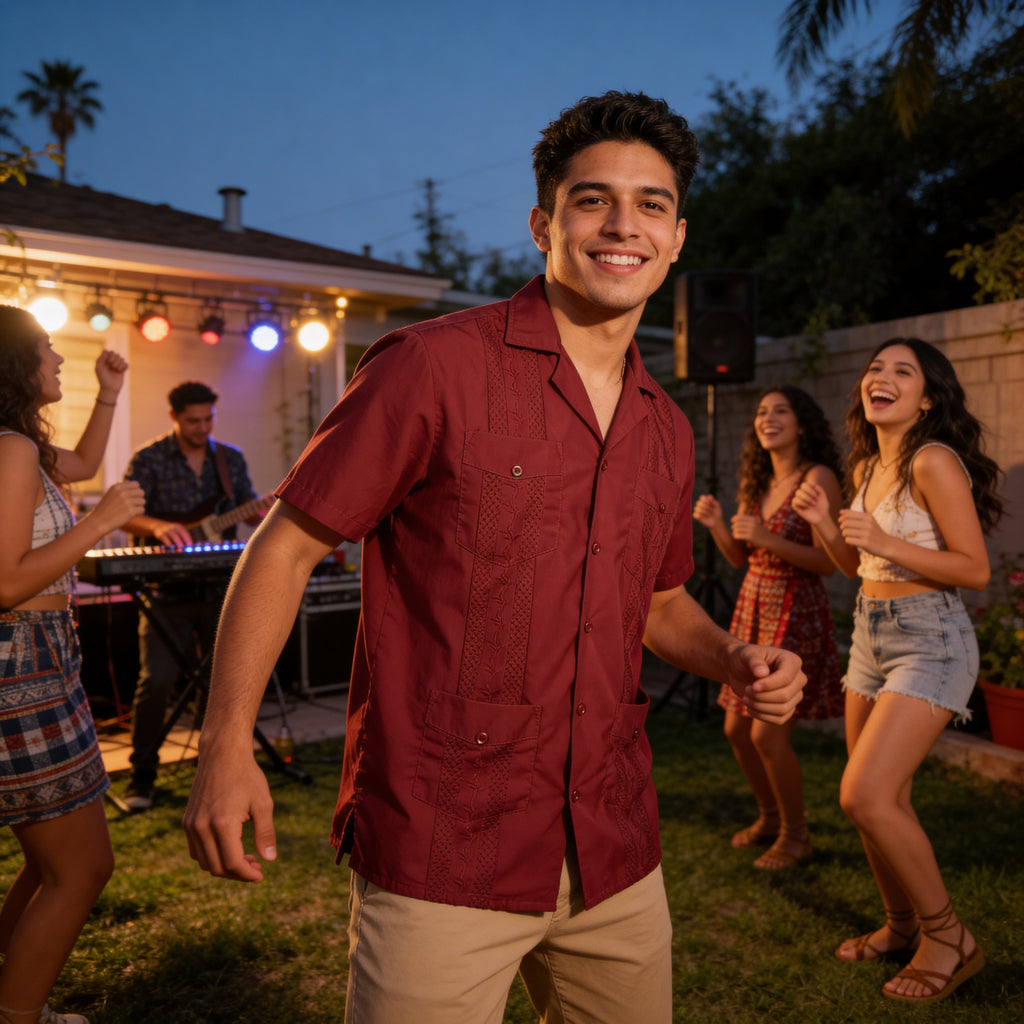 Men’s Classic Guayabera Shirt – Timeless Short Sleeve Button-Up for Summer & Special Occasions